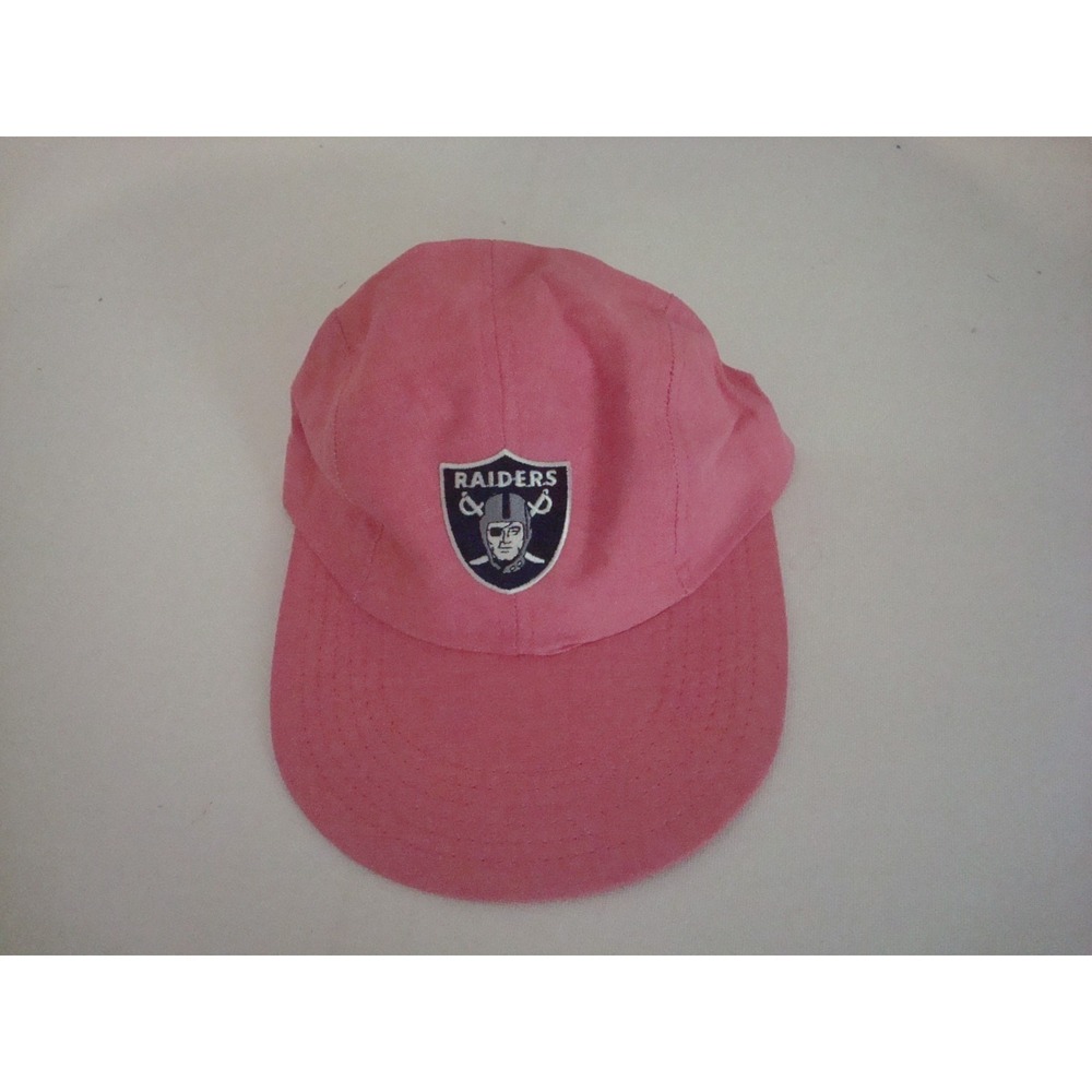 OAKLAND RAIDERS  DUCKBILL  PINK  STRETCH OSFM 90S HAT CAP VINTAGE DEADSTOCK A1